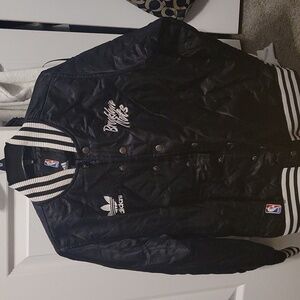 Boys Adidas NBA Brooklyn Nets quilted snap jacket